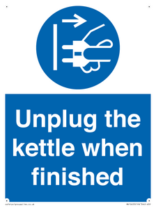 Unplug the kettle when finished